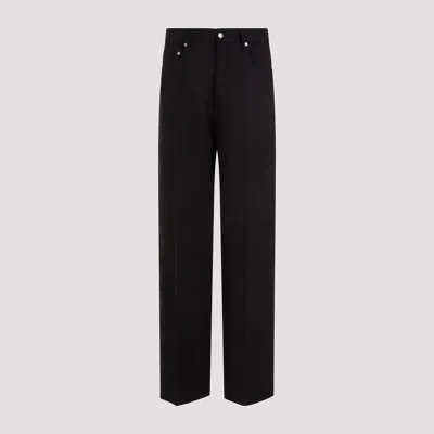 Shop Rick Owens Iconic Black Silk And Wool Jeans For Men