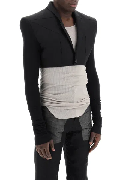 Shop Rick Owens Men's Black Cotton Micro Jacket For Ss24