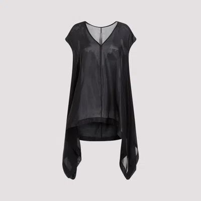 Shop Rick Owens Women's Black Silk Top For Ss24 Collection