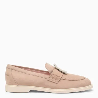 Shop Roger Vivier Tan Leather Lace-up Loafers For Women In Beige