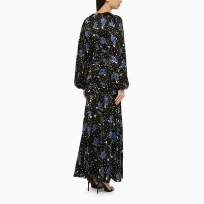 Shop Rotate Birger Christensen Floral Print Viscose Dress For Women In Black