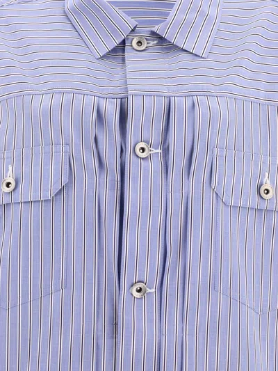 Shop Sacai "thomas Mason" Shirt In Light Blue