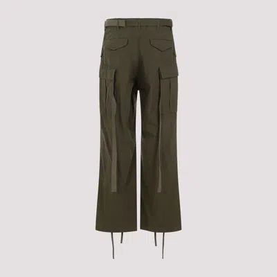 Shop Sacai Green Rip Stop Pants For Men