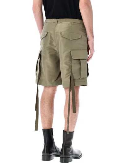 Shop Sacai Light Khaki Cargo Nylon Shorts For Men In Lt_khaki