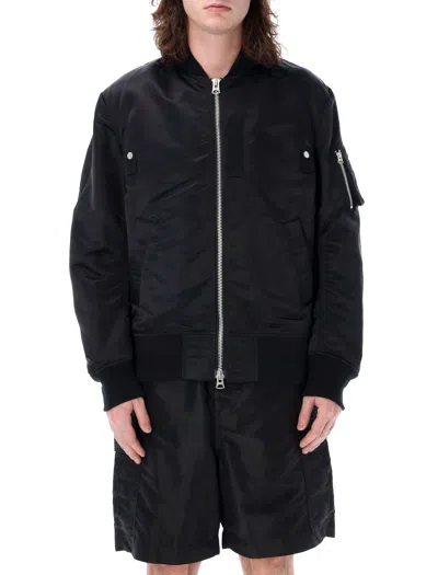 Shop Sacai Men's Nylon Twill Bomber Jacket In Black