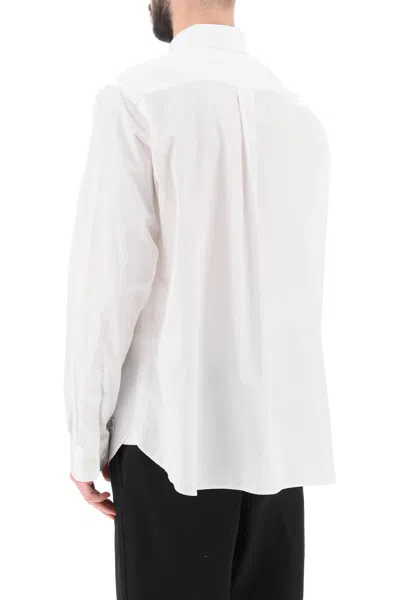 Shop Sacai Men's White Cotton Poplin Shirt For Fw23