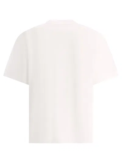 Shop Sacai Men's White Short Sleeve T-shirt With Chest Pocket And Side Slits