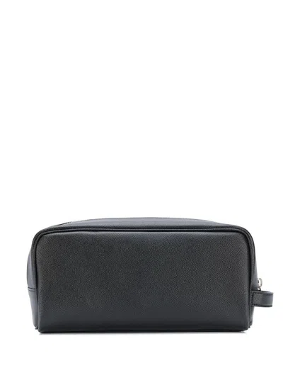 Shop Saint Laurent Beauty Case Embossed Leather In Black
