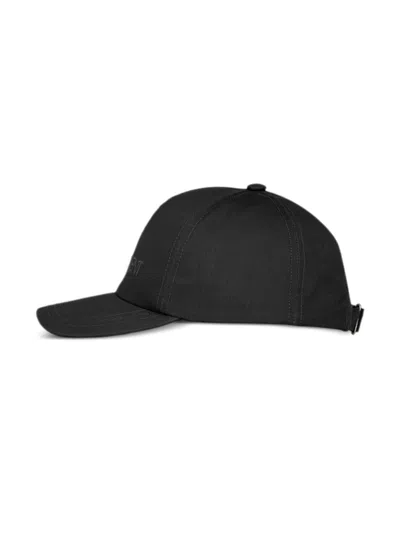 Shop Saint Laurent Logo Embroidered Gabardine Weave Cap In Black For Men
