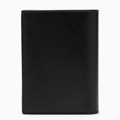 Shop Saint Laurent Black Leather Vertical Wallet For Men