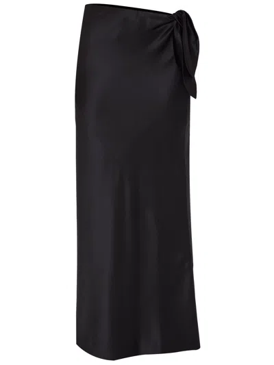 Shop Saint Laurent Elegant Long Silk Skirt For Women In Black