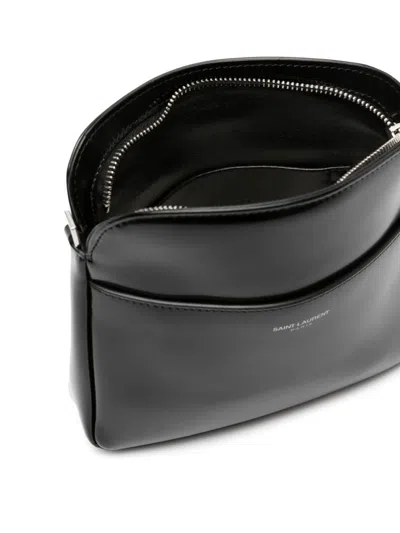 Shop Saint Laurent Elevate Your Style With This Luxurious Leather Messenger Bag In Black