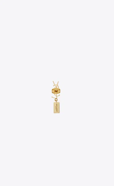 Shop Saint Laurent Engraved Logo Crystal Earring For Women (ss24) In Silver