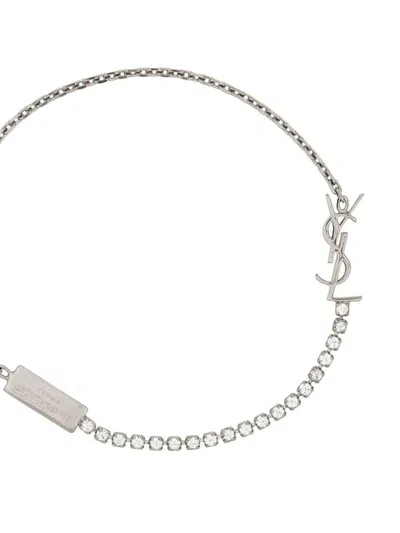 Shop Saint Laurent Palladcrys Charm Bracelet For Women