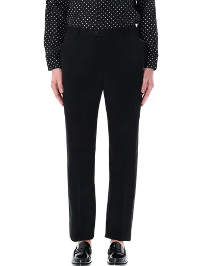 Shop Saint Laurent Grain Of Poudre High Waisted Tuxedo Pants For Men In Black