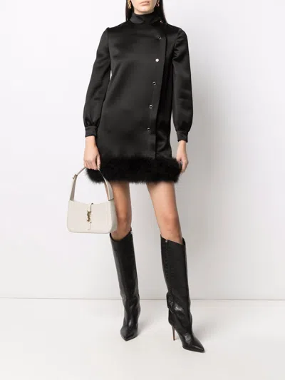 Shop Saint Laurent Luxurious Beige Calfskin Leather Hobo Handbag For Women