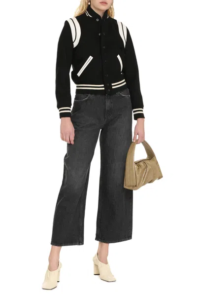 Shop Saint Laurent Luxurious Beige Wool Jacket For Women