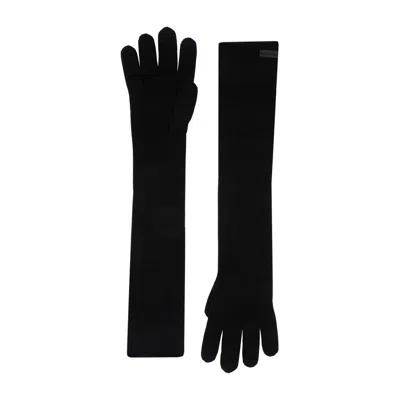 Shop Saint Laurent Luxurious Black Cashmere Gloves For Women