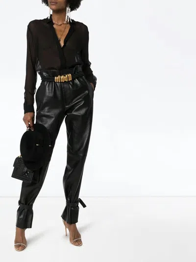 Shop Saint Laurent Luxurious Black Silk Shirt For Women | Fw23 Collection