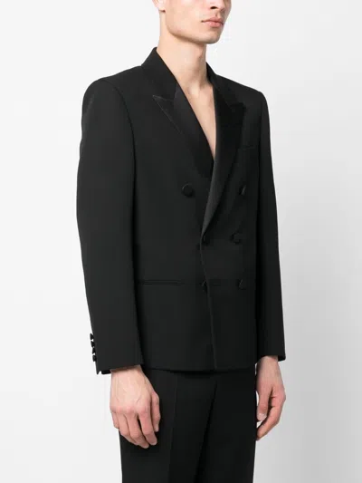Shop Saint Laurent Men's Double Breasted Tuxedo Jacket For The Fall/winter Of 2023 In Nero