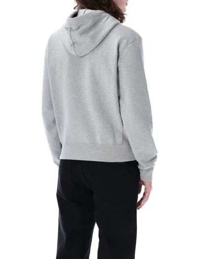 Shop Saint Laurent Men's Grey Cotton Hoodie For Ss24