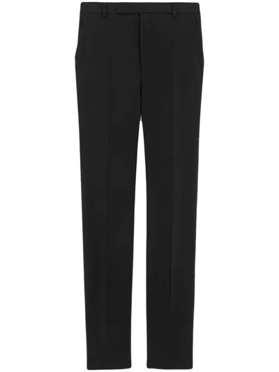 Shop Saint Laurent Men's High-waisted Black Tailored Pants For Ss24