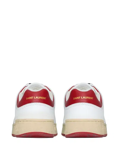 Shop Saint Laurent Sl61 Leather Sneakers For Men In White