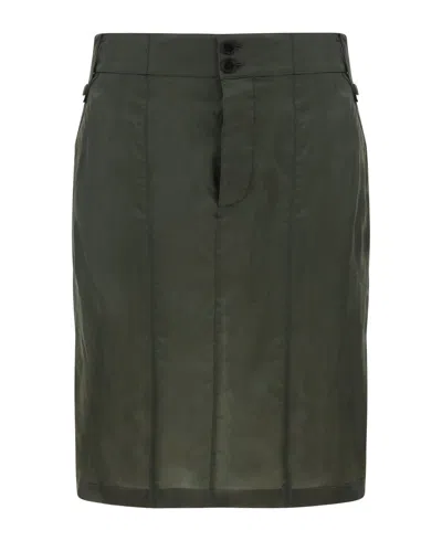 Shop Saint Laurent Olive Skirt For Women In Kaki