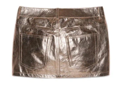 Shop Saint Laurent Pink Leather Skirt For Women