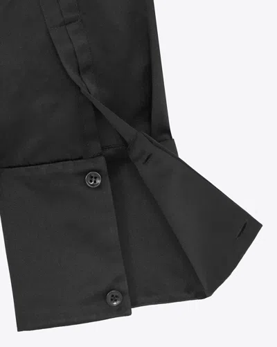 Shop Saint Laurent Silk Oversized Shirt In Black