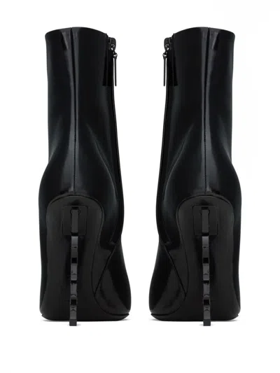 Shop Saint Laurent Sophisticated Opyum 110mm Leather Boots For Women In Black