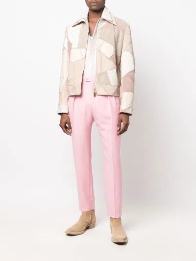Shop Saint Laurent Ss22 Rose Petale Wool Pants For Men In Pink