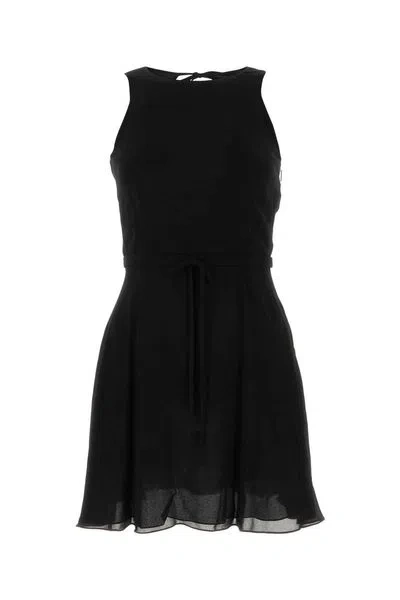 Shop Saint Laurent Stunning Black Raffia Open-back Mini Dress For Women