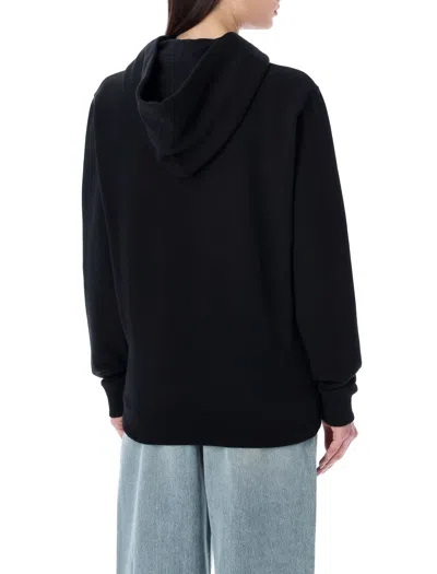 Shop Saint Laurent Women's Cotton Classic Hooded Sweatshirt In Black For Ss24