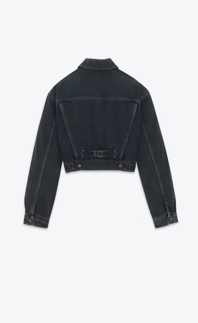 Shop Saint Laurent Women's Dblueblack 80s Denim Jacket For Ss24