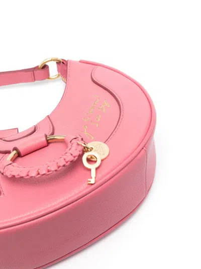 Shop See By Chloé Hana Half-moon Leather Shoulder Handbag In Pink