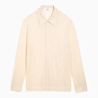 Shop Séfr Ivory Ripley Shirt In Organic Cotton Blend In White