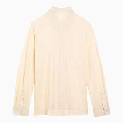 Shop Séfr Ivory Ripley Shirt In Organic Cotton Blend In White