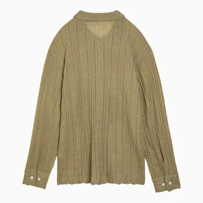 Shop Séfr Mint-coloured Wool Knit Riku Shirt In Beige
