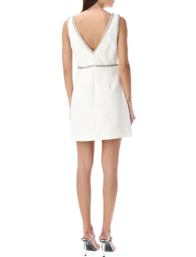 Shop Self-portrait Elegant White Bonded Crepe Bow Mini Dress