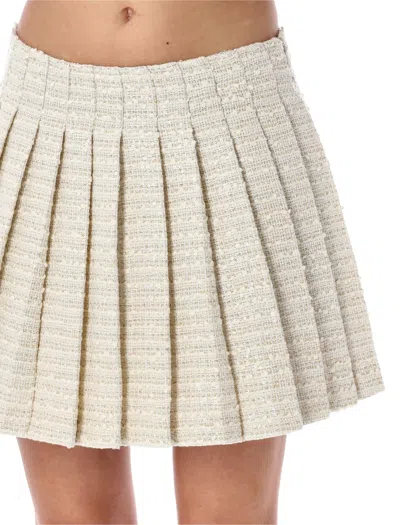 Shop Self-portrait Gorgeous Gold And White Pleated Skirt For Women In Gold_white