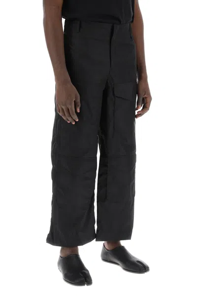 Shop Simone Rocha Men's Cropped Cargo Pants In Black For Ss24 Collection