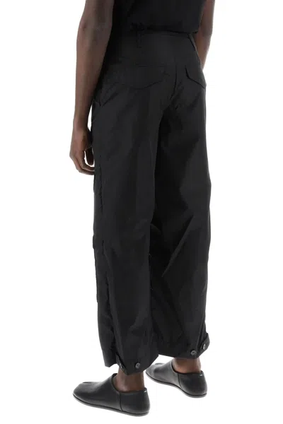 Shop Simone Rocha Men's Cropped Cargo Pants In Black For Ss24 Collection