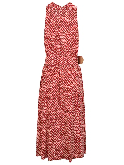 Shop Siyu Elegant Red V-neck Midi Dress For Women
