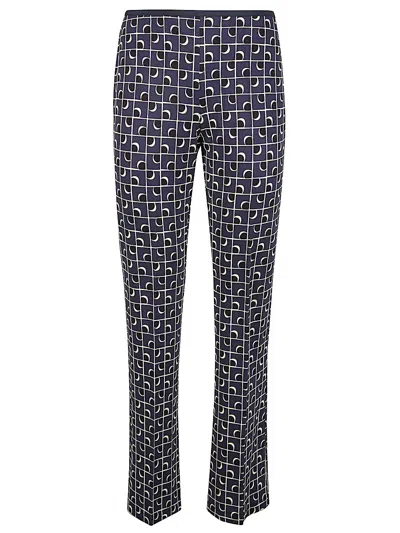 Shop Siyu Women's Blue Elasticized Trousers For Ss24 In Navy