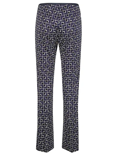 Shop Siyu Women's Blue Elasticized Trousers For Ss24 In Navy