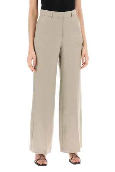 Shop Skall Studio Classic Linen Wide-legged Pirate Pants For Women In Gray