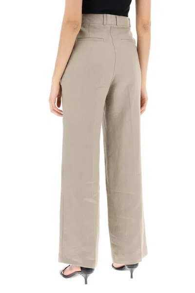 Shop Skall Studio Classic Linen Wide-legged Pirate Pants For Women In Gray