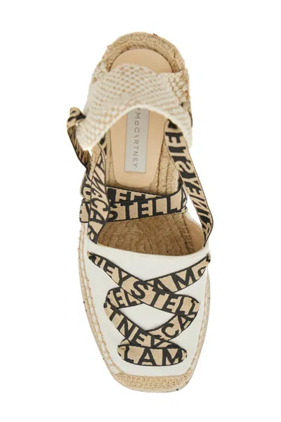 Shop Stella Mccartney Beige Cotton Gaia Espadrilles With Cord Heel For Women