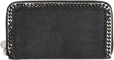 Shop Stella Mccartney Stylish And Functional Faux Leather Zip-around Wallet For Women In Black